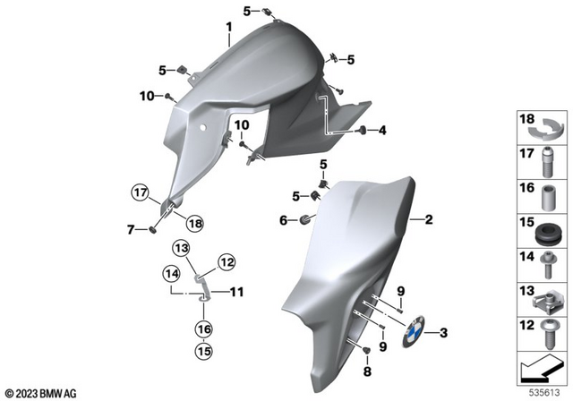 46638530208 - : Trim Panel Lower Right - Rohteil/Blank for BMW-Motorrad Image