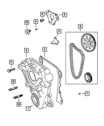 53021057 - Engine 3.9L Six Cylinder: Chain Case Cover Gasket for Dodge: Dakota, Durango, Ram 1500, Ram 2500, Ram 3500 Image