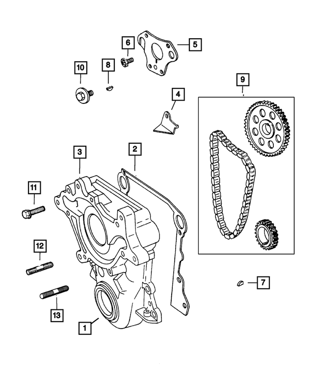 6029411 - Engine 3.9L Six Cylinder: Crankshaft Sprocket Key for Mopar Image