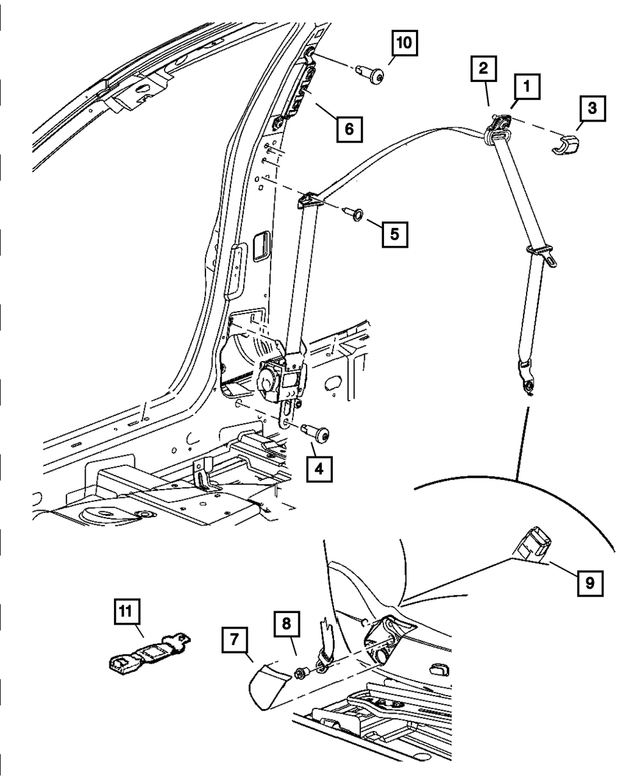 4649125AB - Restraints: Seat Belt Turning Loop Adjuster for Mopar Image image