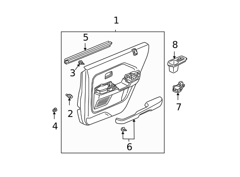 Interior Trim - Rear Door for 2007 Honda Pilot #0