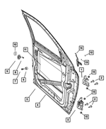 4589139AA - Doors, Door Mirrors and Related Parts: Door Latch Striker Spacer, Left for Mopar Image