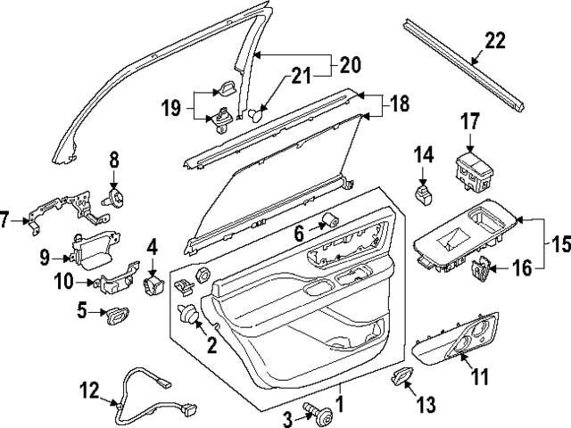 LC5Z7827406HD - : Door Trim Panel for Lincoln: Aviator Image