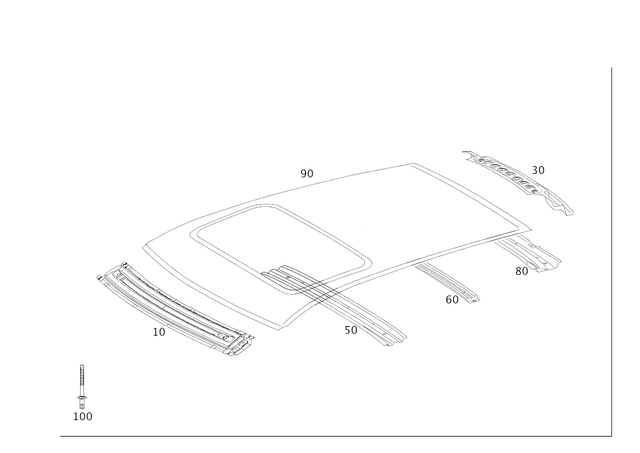 1646570316 - Roof: Reinforcement for Mercedes-Benz: ML320, ML350, ML450, ML500, ML550, ML63 AMG Image image