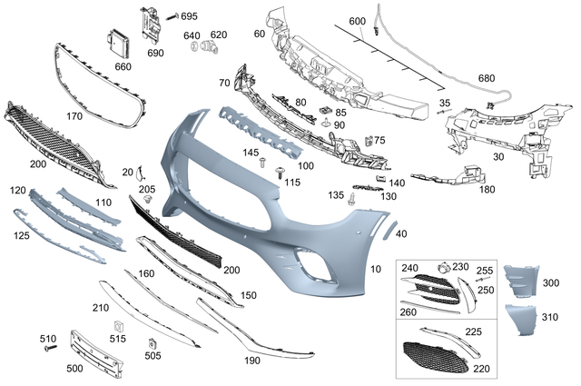 2388857301 - Attachment Parts: Trim, Bumper for Mercedes-Benz: E400, E450, E53 AMG Image image