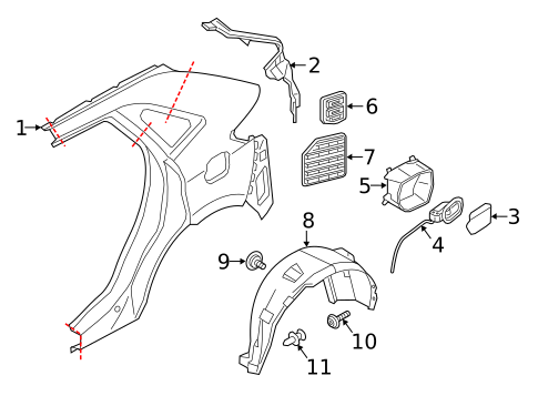 Quarter Panel & Components for 2018 Lincoln MKX #0