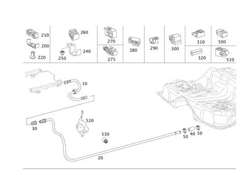 Fuel Lines, Gasoline Vehicles for 2011 Mercedes-Benz CL63 AMG #0