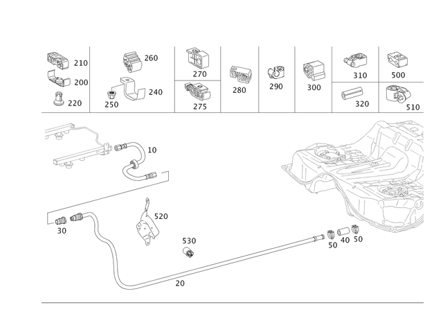 230470247564 - Fuel System: Fuel Hose for Mercedes-Benz: 300S, CL550 Image image