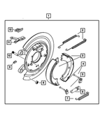 5114192AA - Brakes: Brake Shoe Hold Down Clip for Chrysler: Aspen, Sebring | Dodge: Durango, Ram 1500, Ram 2500, Ram 3500, Stratus | Jeep: Gladiator, Grand Cherokee, Grand Cherokee WK, Wrangler, Wrangler JK | Ram: 1500, 1500 Classic, 2500, 3500 Image