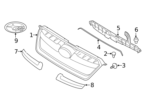 Grille & Components for 2012 Subaru Impreza #0