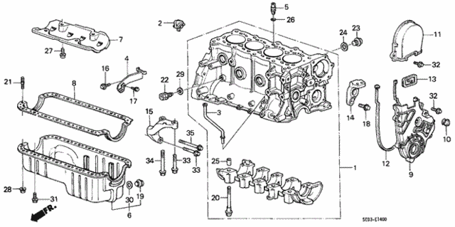 Cylinder Block - Oil Pan for 1986 Honda Accord #0