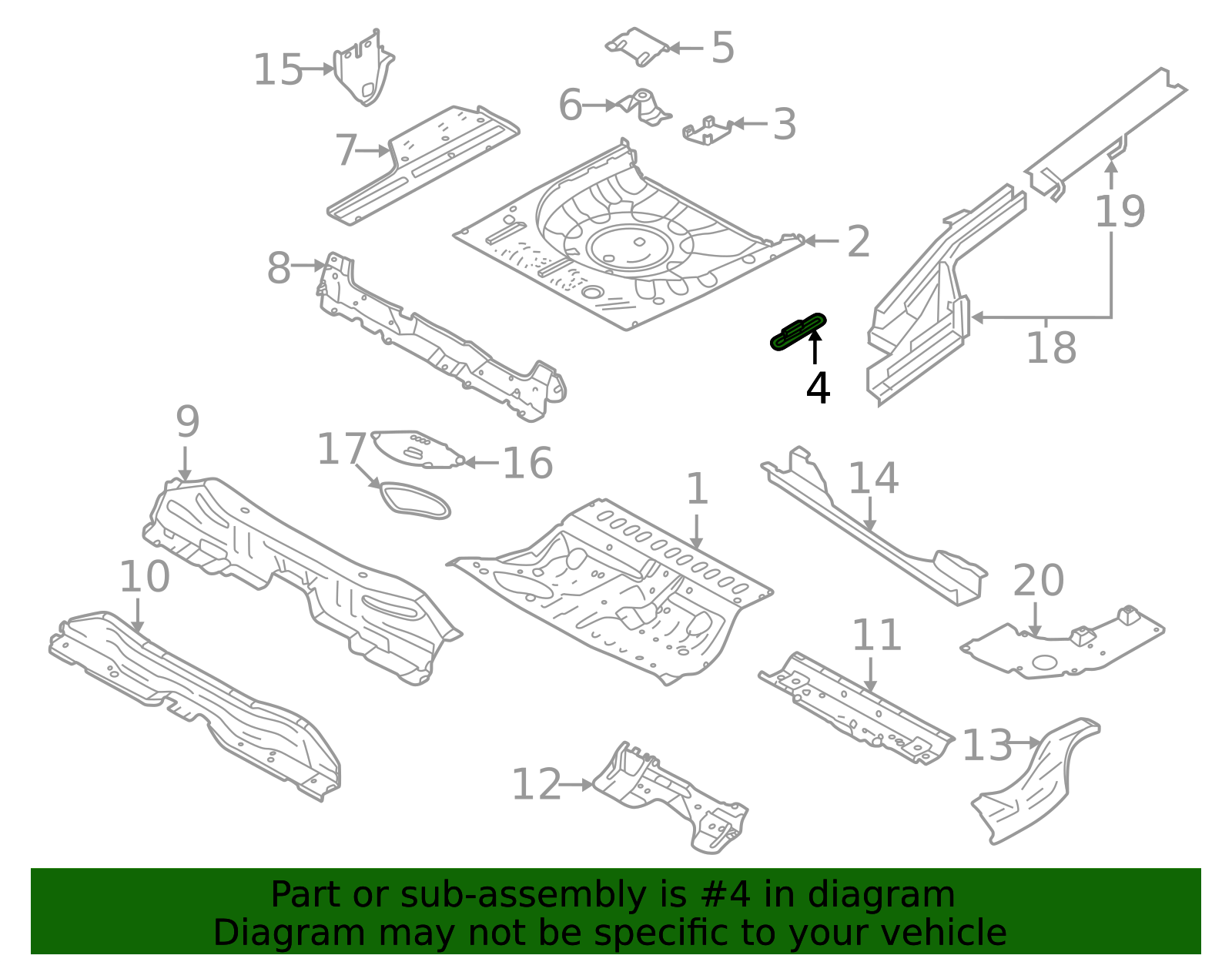 2020-2025 Nissan Sentra Rear Floor Pan Bracket 74870-AX000 | TascaParts.com