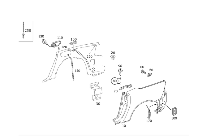 1706301321 - Side Panels: Fender, Rear for Mercedes-Benz: SLK230, SLK320 Image image