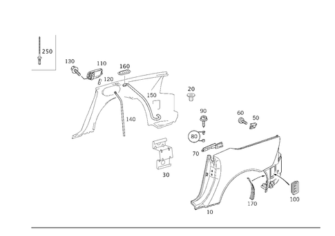 Rear Fender for 1999 Mercedes-Benz SLK230 #0