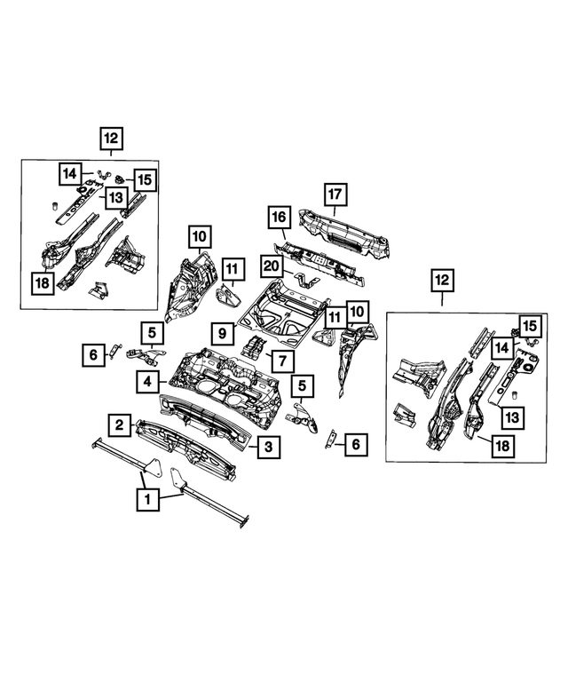 « 68148759AA – Body Sheet Metal Except Doors : Monture De Siège Arrière Support pour Mopar Image »