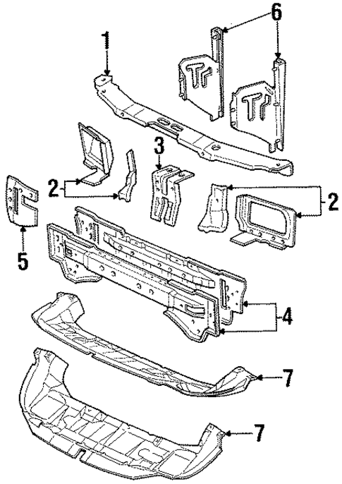 Radiator Support for 1995 Mercury Mystique #0