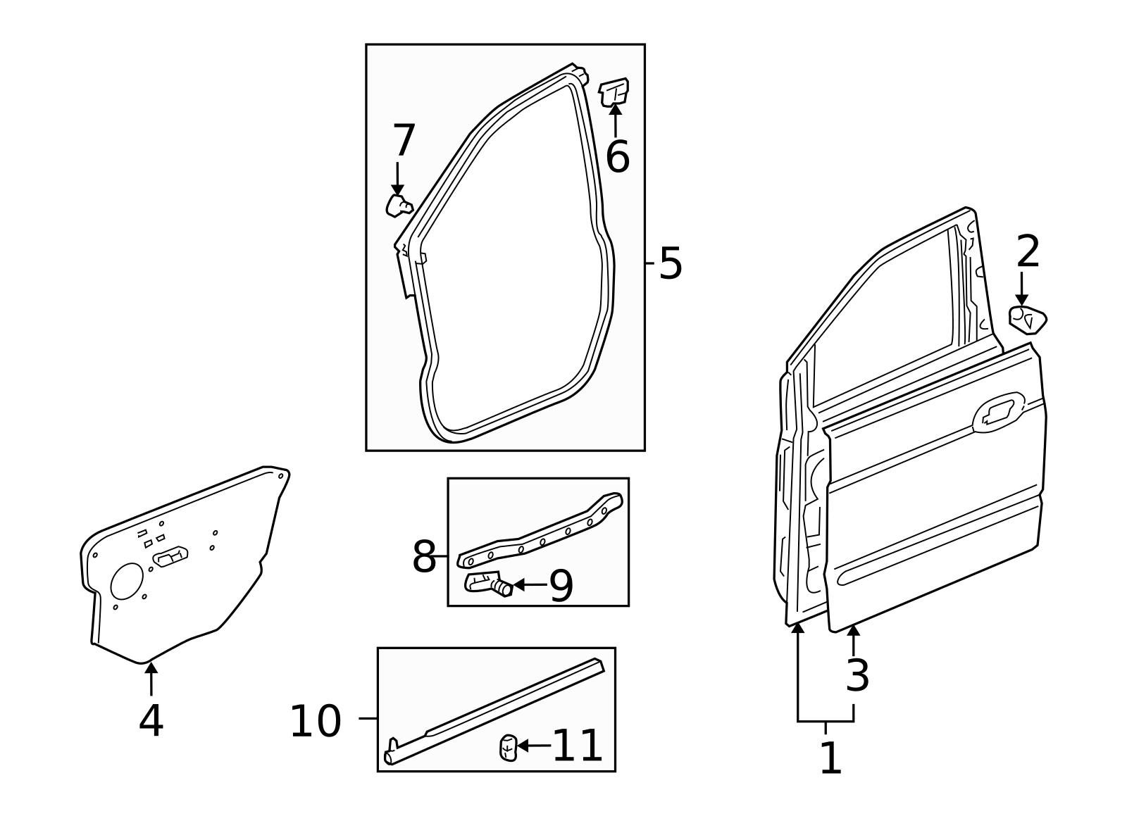 72410-SHJ-A11 - Molding Assembly, R Front Door 2008-2010 Honda Odyssey ...