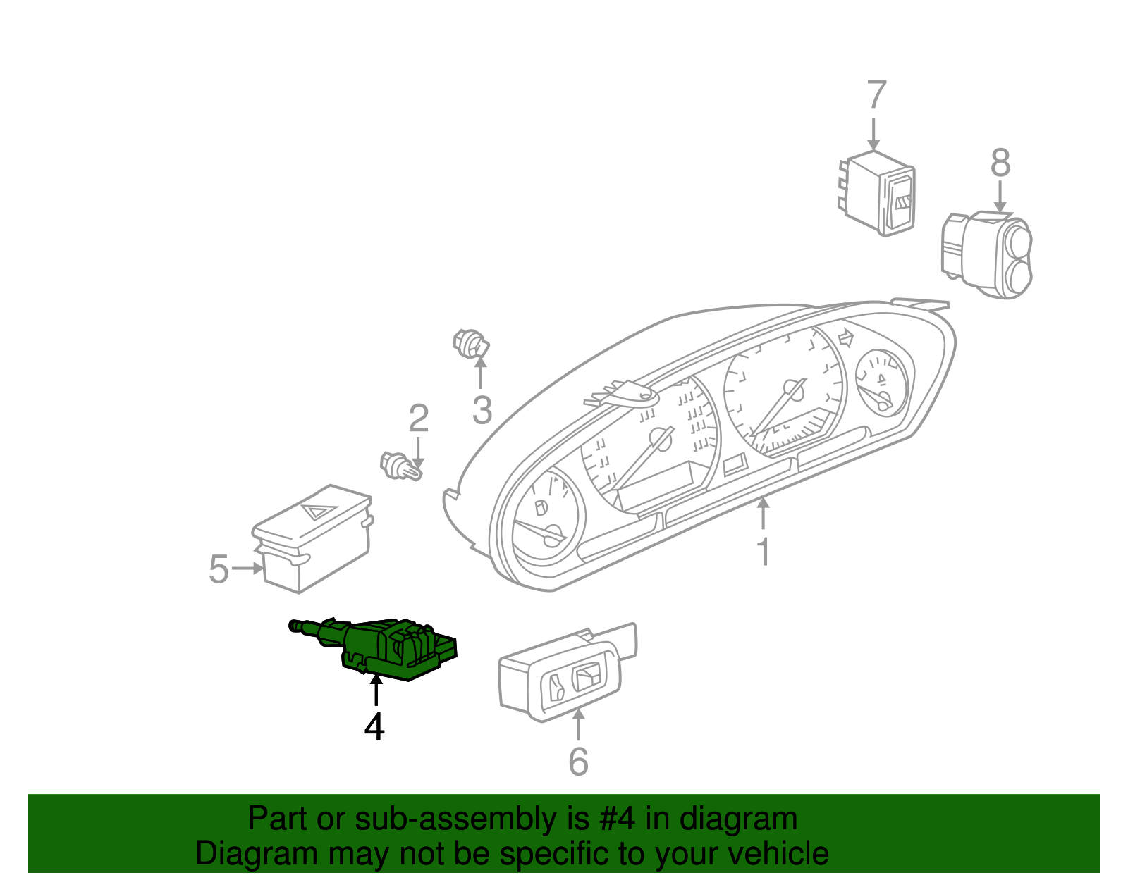 オグツ 61318353508 - 1995-2002 BMW Headlamp Switch (61-31-8-353-508