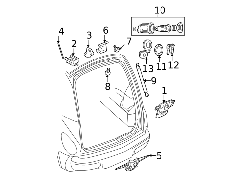 Lock & Hardware for 2002 Chrysler PT Cruiser #2