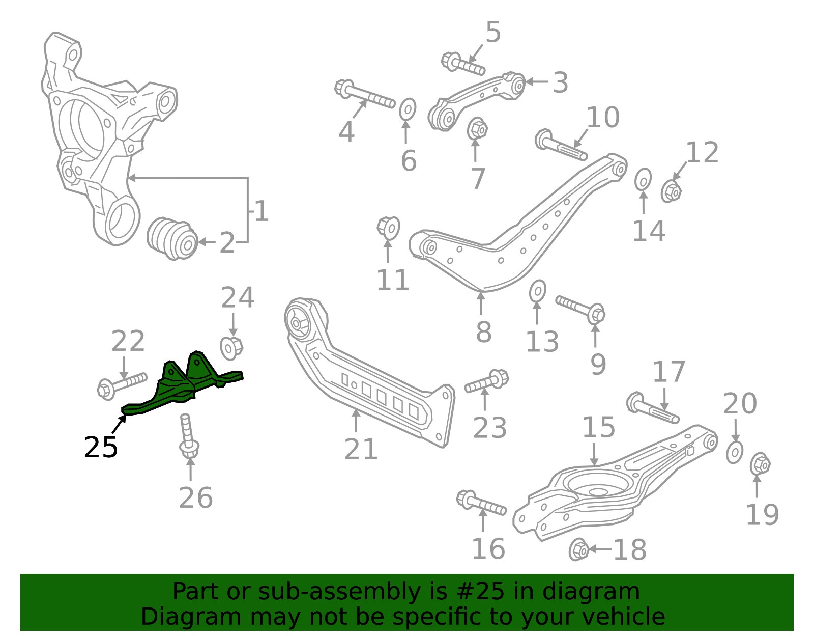22927293 2016-2025 GM Rear Driver Side Suspension Trailing Arm Bracket 22947237 ...