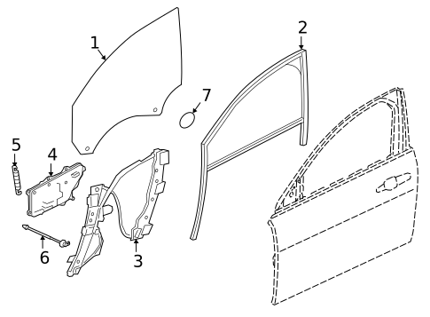 Glass - Front Door for 2017 Jaguar XF #0