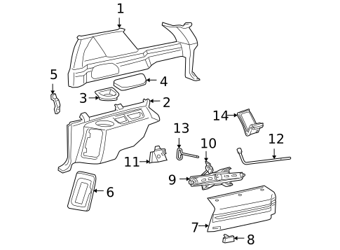 Interior Trim - Quarter Panels for 1999 Chevrolet Blazer #0