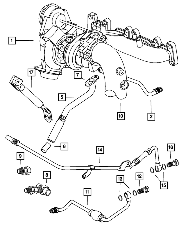 4898546AB - Engine 2.4L Four Cylinder (Turbo): Turbocharger for Mopar Image