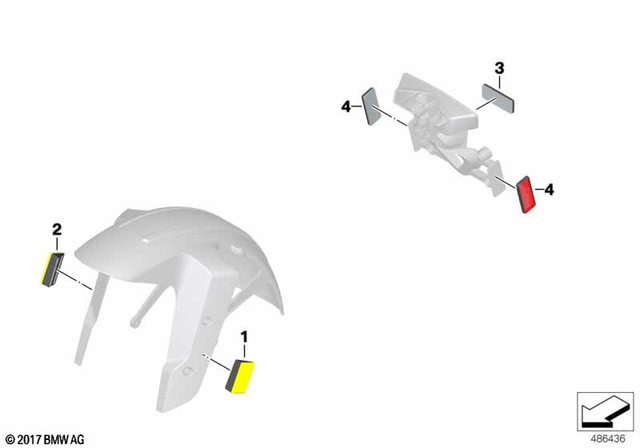 63148565844 - Lights: Rear Reflector Yellow Left -  for BMW-Motorrad Image
