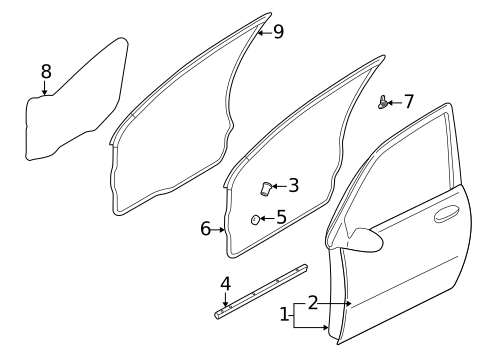 Door & Components for 2004 Mitsubishi Endeavor #1