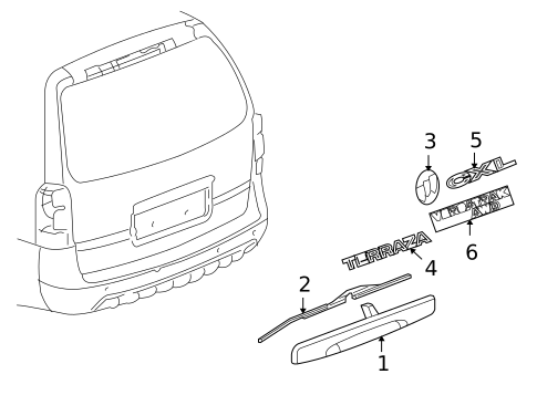 Exterior Trim - Lift Gate for 2007 Buick Terraza #0