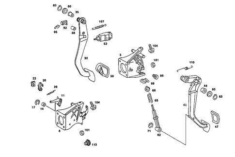 Pedal Assembly with Bearing for 1990 Mercedes-Benz 190E #3