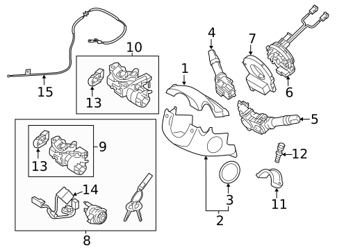 Shroud, Switches & Levers for 2012 Kia Rio #0