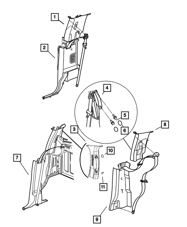 5JZ25BD1AB - Interior Trim: B Pillar Molding, Left for Mopar Image image
