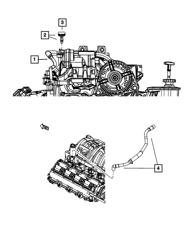 68426758AB - Engine: Make Up Air Hose for Mopar Image