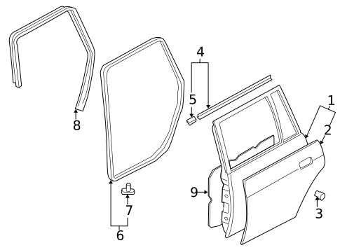 Door & Components for 1997 Mitsubishi Montero Sport #1