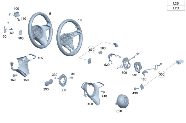 4608421 - Steering: Steering Wheel for Mercedes-Benz: EQS 450, EQS 450+, EQS 580, EQS AMG, S500, S63 AMG E Performance Image image