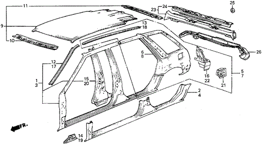 Outer Panel for 1987 Honda Civic #0