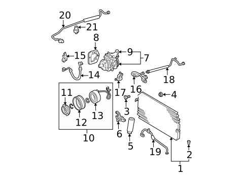 Condenser, Compressor & Lines for 2000 Toyota Solara #0