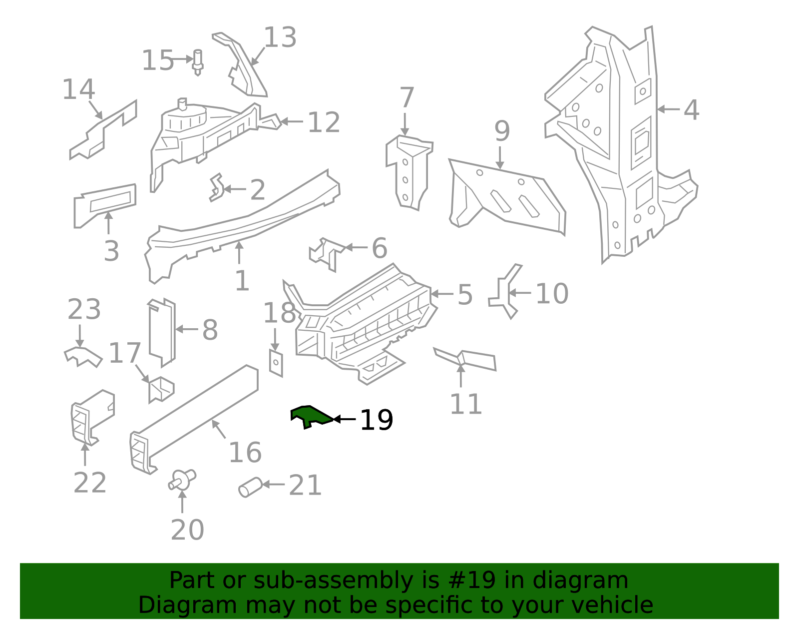 Front Rail Lower Plate - Porsche (9Y0-803-648-Y-GRV)