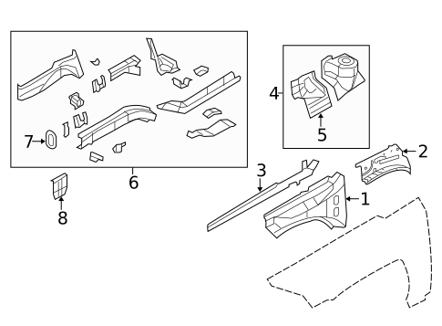 Structural Components & Rails for 2015 Jeep Patriot #0