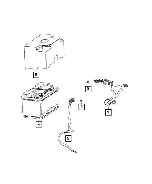 Battery, Battery Tray and Cables for 2017 Chrysler 200 #1
