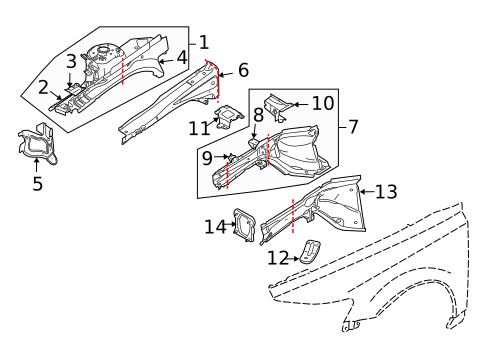 Structural Components & Rails for 2013 Volvo C30 #0