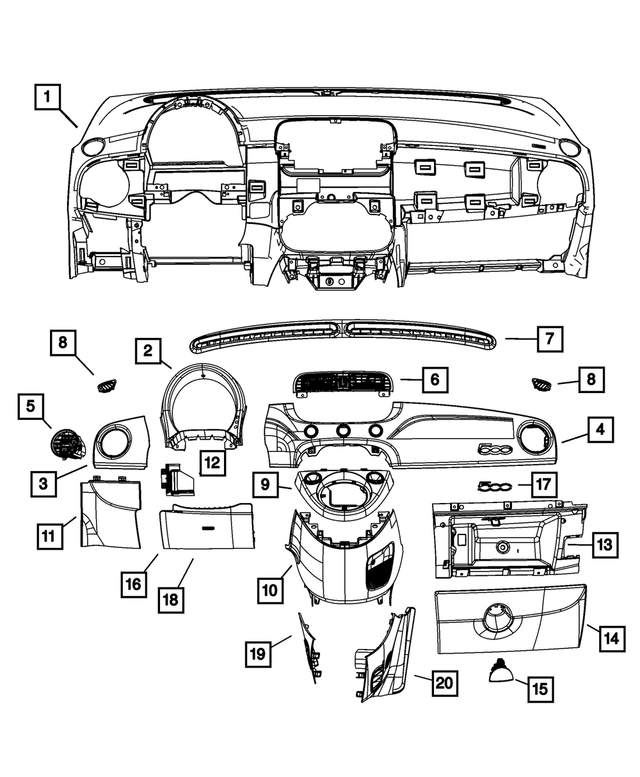 « 1SC40JXWAA –  : Désembueur Grille, Côté Droit pour Mopar Image »