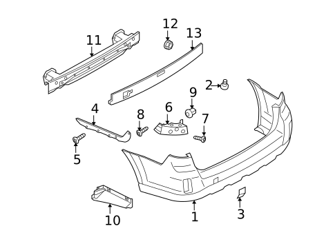 Bumper & Components - Rear for 2013 Subaru Outback #0