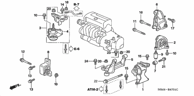 Engine Mounts (AT) for 2002 Acura RSX #0
