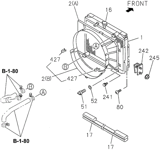 Radiator (DX) for 1995 Honda Passport #0