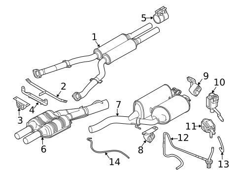 Exhaust Components for 2008 BMW 750i #1