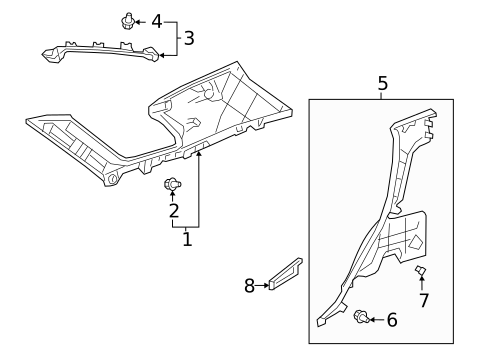 Interior Trim - Quarter Panels for 2018 Lexus RX450hL #0