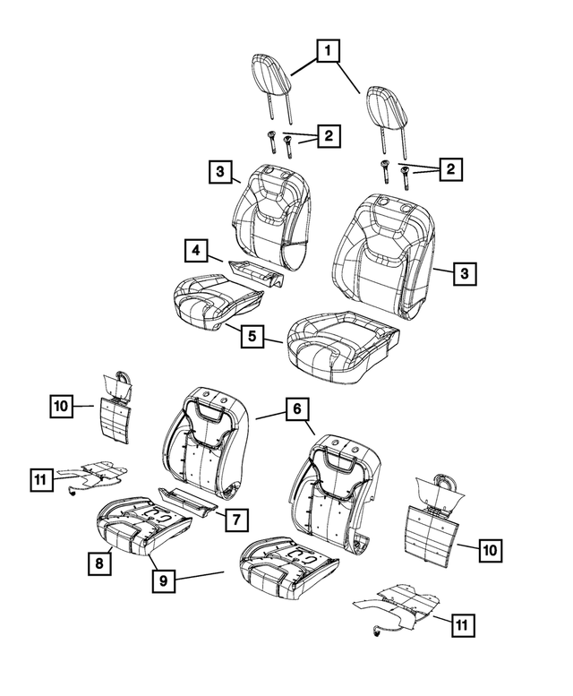 5RA43LU5AA - : Front Seat Cushion Cover, Left for Mopar Image
