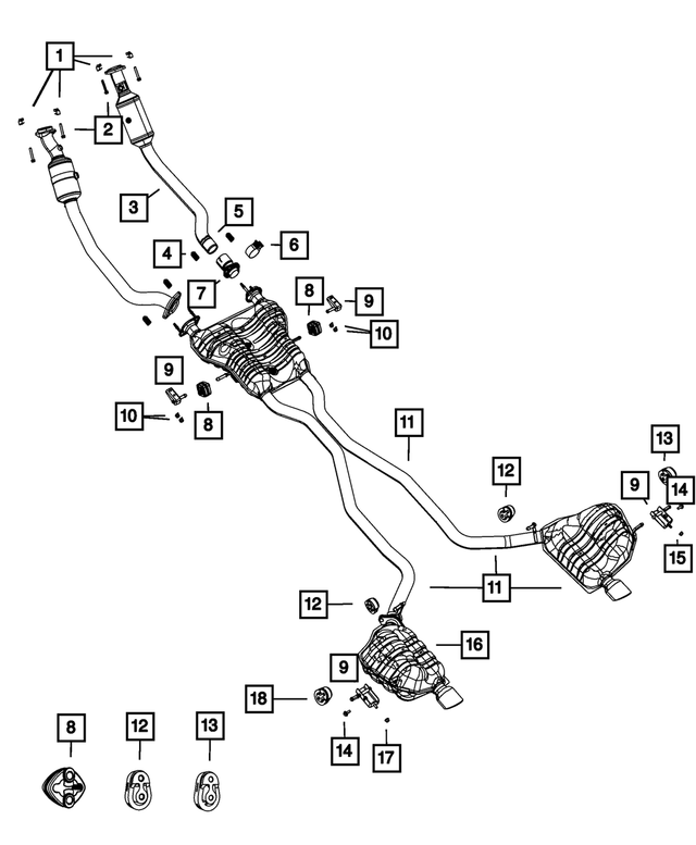 68414796AA - Exhaust: Exhaust Pipe And Converter, Right for Mopar Image